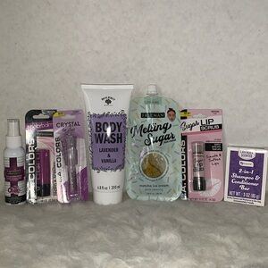 Lips, face, body hair care bundle. Various products.